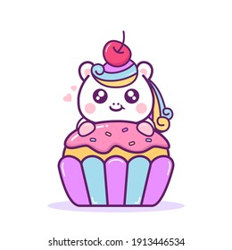 Cute Unicorn Cupcake Vector Birthday Bakery Stock Vector (Royalty Free ...