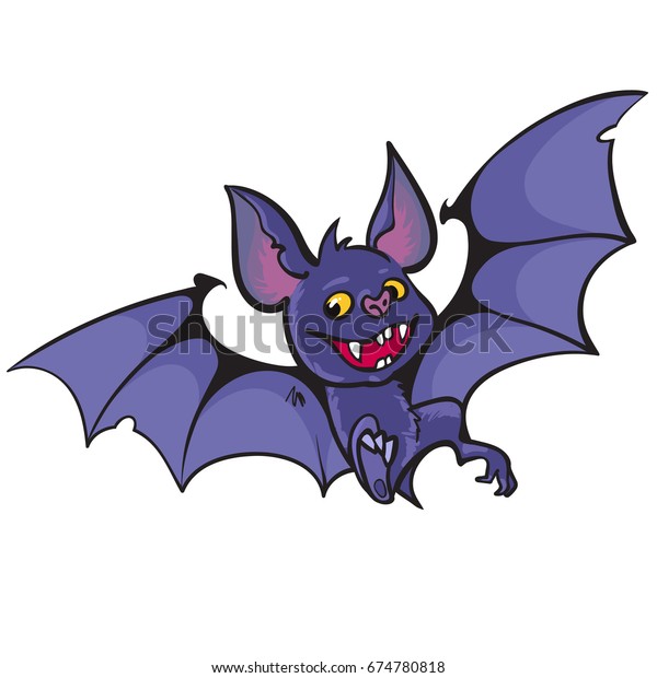 Cute Happy Vampire Bat Cartoon Style Stock Vector (Royalty Free) 674780818
