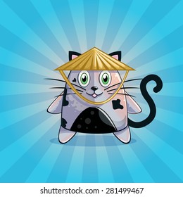 Cute and happy vector asia cat
