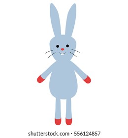 Cute Happy Vector Cartoon Rabbit