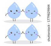 Cute happy water drop vector design, can be use to make poster