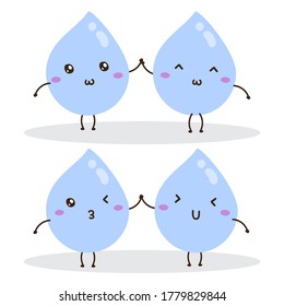 Diseño de vector de caída de agua feliz, puede ser usado para hacer afiches
