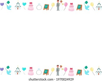 Cute and happy wedding frame
