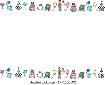 Cute and happy wedding frame