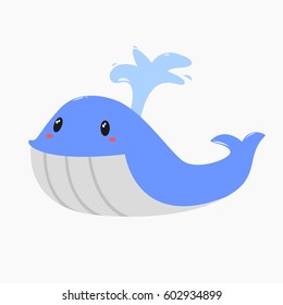 cute and happy whale vector