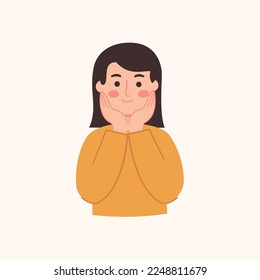  cute happy woman illustration concept 
