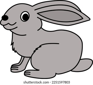 Cute hare. Animal rabbit vector illustration isolated on white background