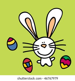 cute hare cute animal spring rabbit small baby dancing tiny size smiling caricature grinning optimistic grin painting comic image precious illustration cartoon vector lovely adorable easter bunny mini