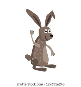 Cute Hare, forest animal, suitable for books, websites, applications, trend style graphics, vector, illustration, isolated, cartoon style