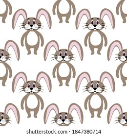 
Cute hare on a white background. Wild forest animals in flat style. Cartoon mammals for web pages.
Stock vector illustration for decor, design, baby textiles and
wallpaper