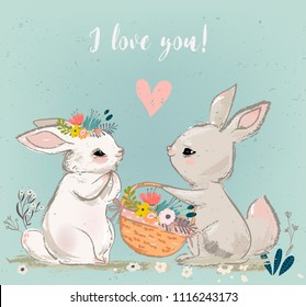 cute hares couple