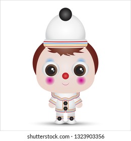 Cute Harlequin Nutcracker Cartoon Character Vector Illustration
