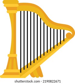 Cute Harp Instrument Music Illustration Vector