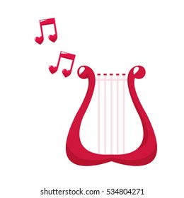 cute harp lovely note music