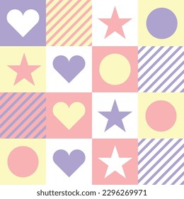 Cute Hart Colorful Simple Pattern