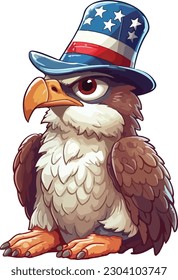 Cute Hawk in 4th of july