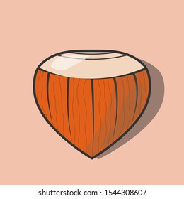 cute hazelnut cartoon icon vector illustration