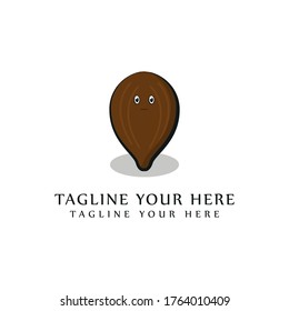 Una plantilla de personaje de avellanas lindo para el diseño del logo.  