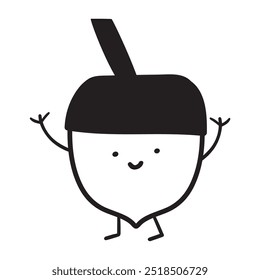 Linda avellana. Comida. Vector dibujado a mano ilustración sobre fondo blanco.