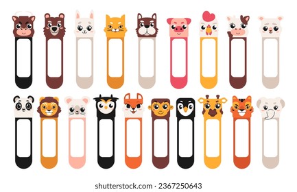 Cute Head Animal Nametag Set
