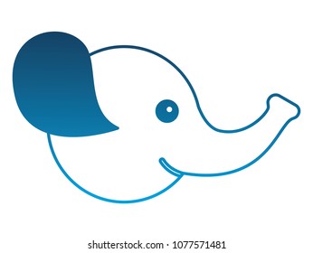cute head baby elephant profile