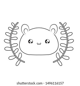 cute head of bear baby animal kawaii