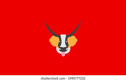 cute head cartoon dairy cows logo symbol vector icon illustration graphic design