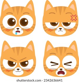 Cute cat face feline cartoon animal icon Vector Image