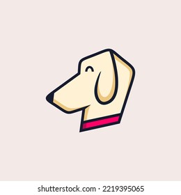 Cute head dog logo design vector illustration
