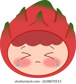 Cute Head Dragon Fruits Crying