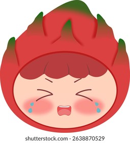 Cute Head Dragon Fruits Crying