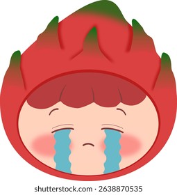 Cute Head Dragon Fruits Crying