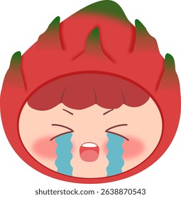Cute Head Dragon Fruits Crying