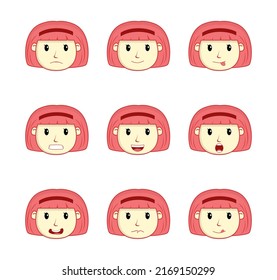 Cute head expressions pack of 9