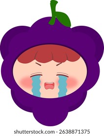 Cute Head a Grape Crying