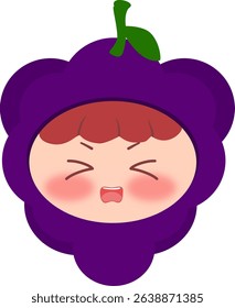 Cute Head a Grape Scared