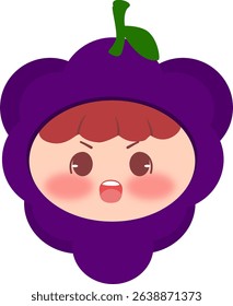 Cute Head a Grape Shouting