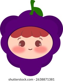 Cute Head a Grape Smiling