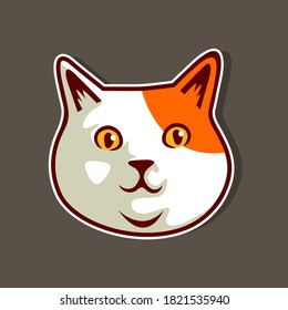 Cute Head Kitten Cartoon Vector Illustration - Vector