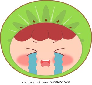 Cute Head a Kiwi Crying
