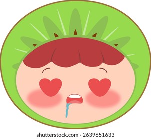 Cute Head a Kiwi Drooling Face