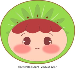 Cute Head a Kiwi Sad