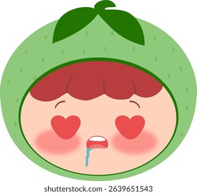 Cute Head a melon Drooling Face