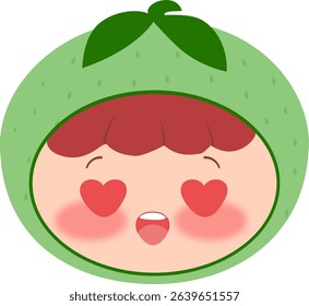 Cute Head a melon Happy Blush