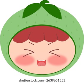 Cute Head a melon Scared
