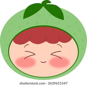 Cute Head a melon Smiling Eyes Closed