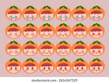 Cute Head Oranges Character Avatar