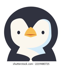 cute head penguin animal cartoon vector