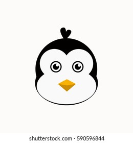 Cute head penguin cartoon