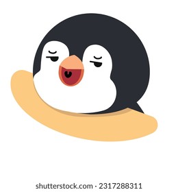Cute Head penguin tired cartoon vector